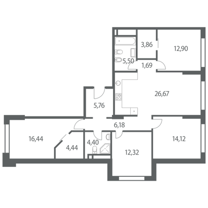 115 м², 5-комн. квартира, 18/35 этаж