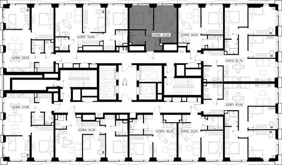 Продажа 1-комнатной квартиры 35 м², 29/48 этаж