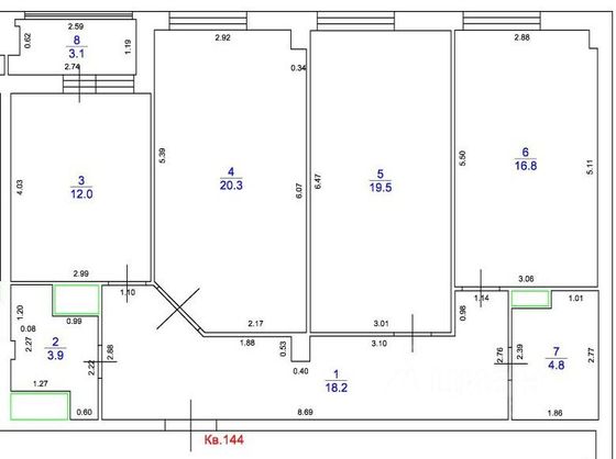 Продажа 3-комнатной квартиры 96 м², 7/11 этаж