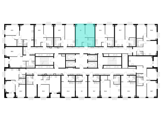 Продажа 1-комнатной квартиры 32 м², 30/30 этаж