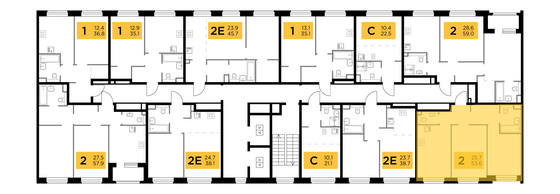 Продажа 2-комнатной квартиры 53,6 м², 5/17 этаж