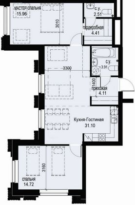 Продажа 2-комнатной квартиры 76,7 м², 2/10 этаж