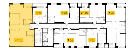 Продажа 4-комнатной квартиры 105,8 м², 2/22 этаж