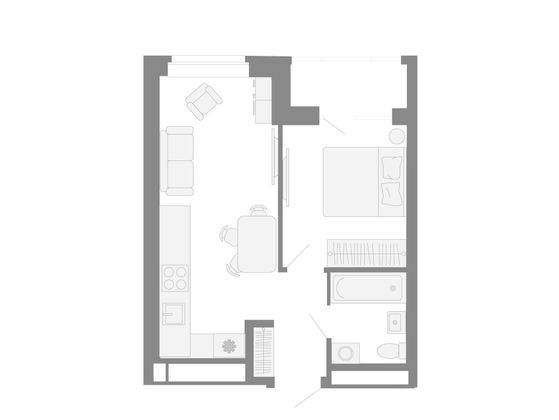 Продажа 2-комнатной квартиры 38,2 м², 21/26 этаж