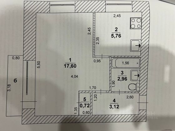 Продажа 1-комнатной квартиры 30,1 м², 5/5 этаж