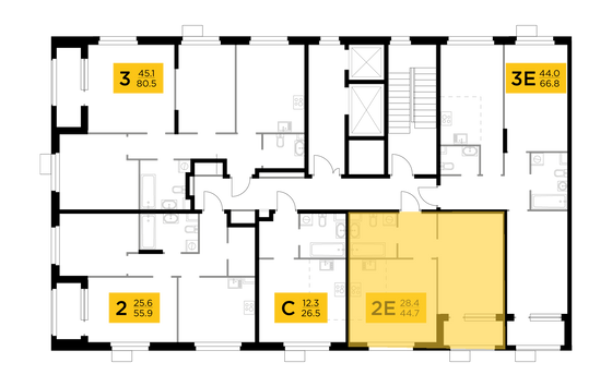 Продажа 2-комнатной квартиры 44,7 м², 11/15 этаж