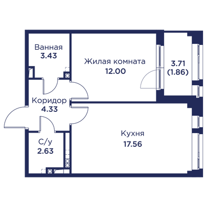 Продажа 1-комнатной квартиры 40 м², 2/5 этаж