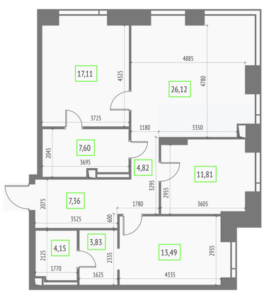 Продажа 3-комнатной квартиры 96,3 м², 33/57 этаж