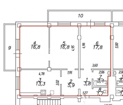 Продажа 3-комнатной квартиры 80 м², 3/10 этаж