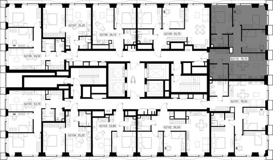 Продажа 3-комнатной квартиры 78,7 м², 21/48 этаж