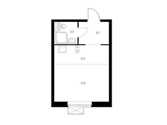 Продажа квартиры-студии 25,7 м², 33/33 этаж
