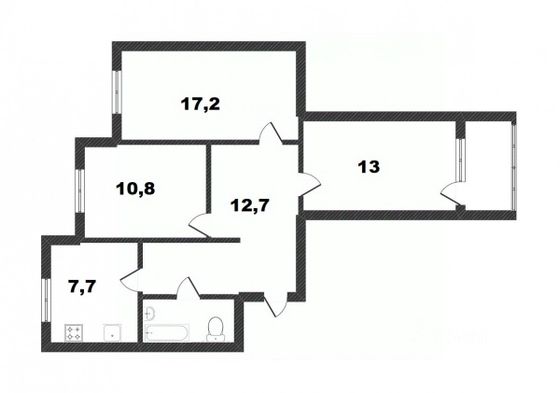 Продажа 3-комнатной квартиры 66,1 м², 4/9 этаж