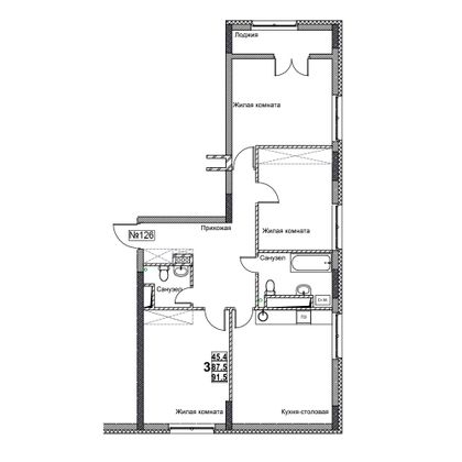 Продажа 3-комнатной квартиры 91,5 м², 16/24 этаж