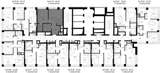 Продажа 2-комнатной квартиры 46,5 м², 18/48 этаж