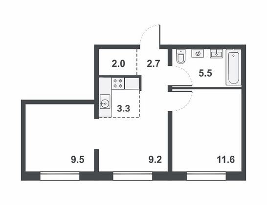Продажа 3-комнатной квартиры 43,8 м², 5/16 этаж
