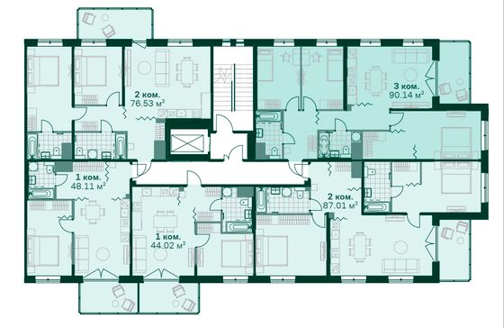 Продажа 3-комнатной квартиры 90,2 м², 2/14 этаж