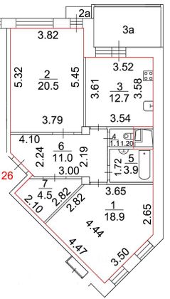 Продажа 2-комнатной квартиры 72,6 м², 9/9 этаж