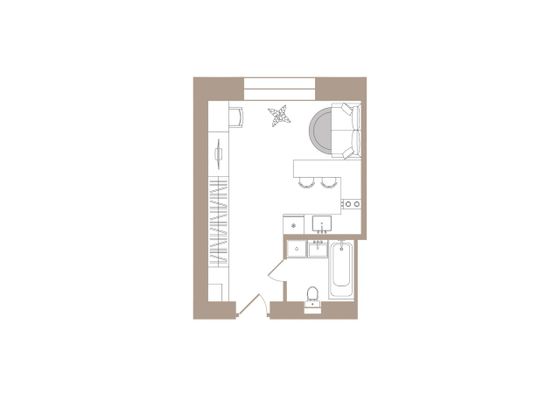 Продажа квартиры-студии 26 м², 2/5 этаж