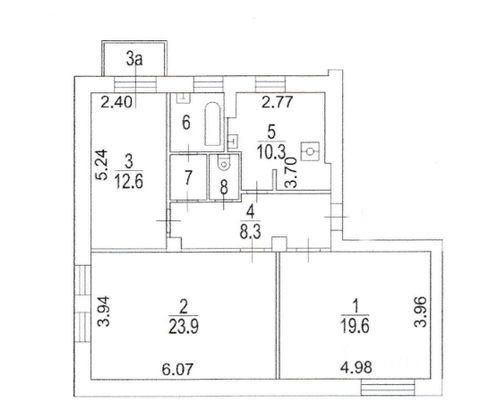 Продажа 3-комнатной квартиры 80,7 м², 3/8 этаж