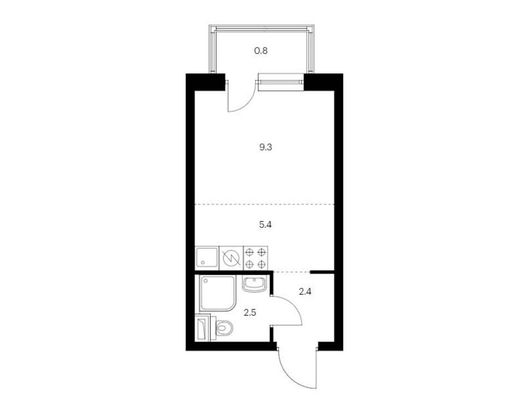 Продажа квартиры-студии 20,4 м², 23/24 этаж