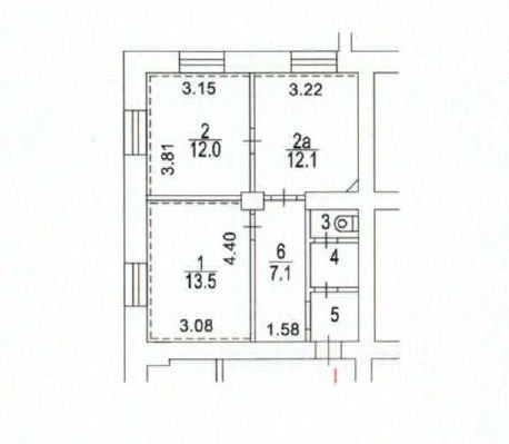 Продажа 2-комнатной квартиры 50,7 м², 1/5 этаж