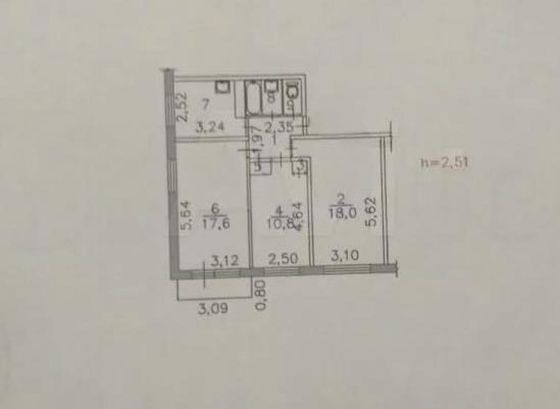 Продажа 3-комнатной квартиры 62,3 м², 2/9 этаж
