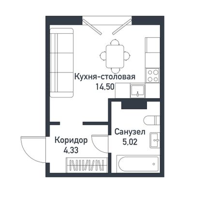 Продажа квартиры-студии 24,2 м², 2/10 этаж