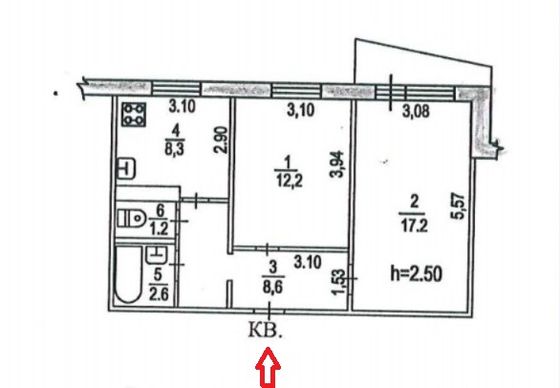 Продажа 2-комнатной квартиры 50,1 м², 4/10 этаж