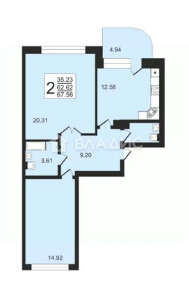 Продажа 2-комнатной квартиры 68 м², 4/10 этаж