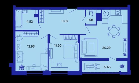 Продажа 2-комнатной квартиры 67,8 м², 2/9 этаж