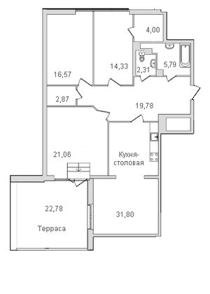 Продажа 4-комнатной квартиры 118,5 м², 6/8 этаж
