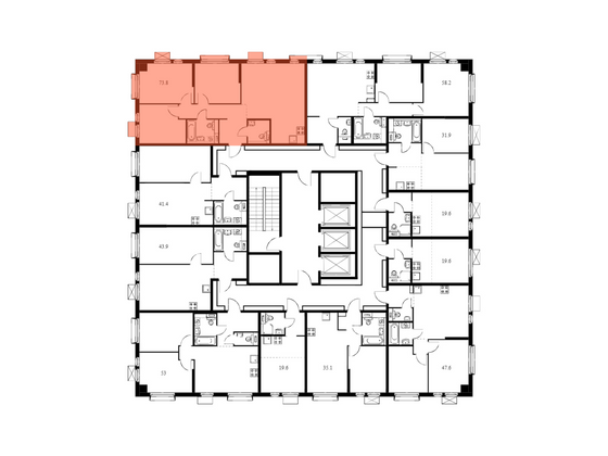 Продажа 3-комнатной квартиры 74,1 м², 16/25 этаж