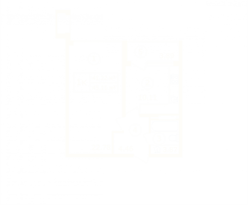 Продажа 1-комнатной квартиры 45,1 м², 8/9 этаж