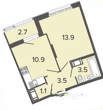 Продажа 1-комнатной квартиры 33 м², 18/20 этаж