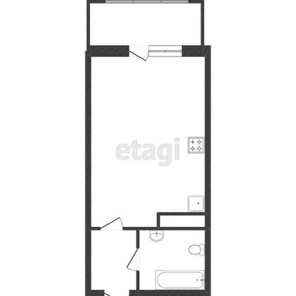 Продажа квартиры-студии 25,3 м², 3/4 этаж