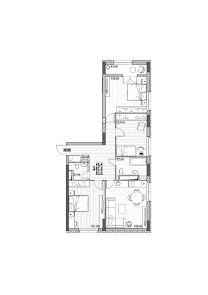 Продажа 3-комнатной квартиры 91,5 м², 12/24 этаж