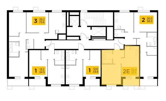 Продажа 2-комнатной квартиры 37,7 м², 7/14 этаж