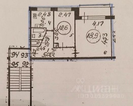 Продажа 2-комнатной квартиры 46 м², 4/5 этаж