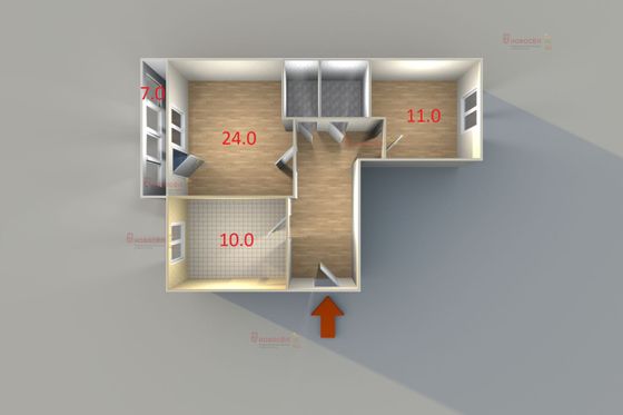 Продажа 2-комнатной квартиры 65,1 м², 6/12 этаж