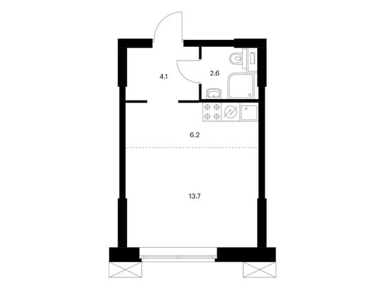 Продажа квартиры-студии 26,6 м², 24/28 этаж