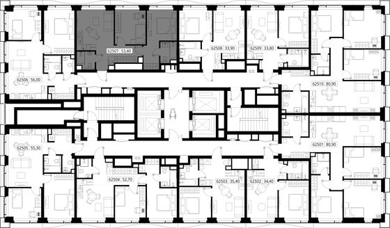 Продажа 2-комнатной квартиры 53,4 м², 25/48 этаж