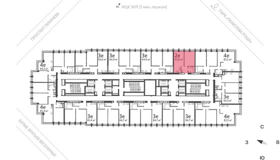 Продажа 1-комнатной квартиры 43,6 м², 14/40 этаж