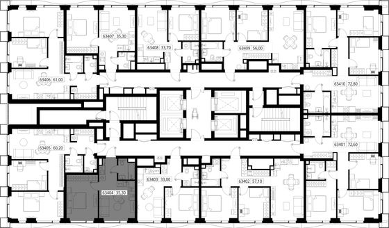 Продажа 1-комнатной квартиры 35,3 м², 34/48 этаж