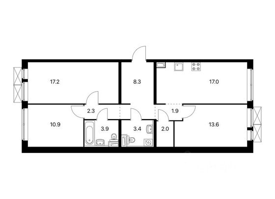 Продажа 3-комнатной квартиры 81 м², 3/9 этаж