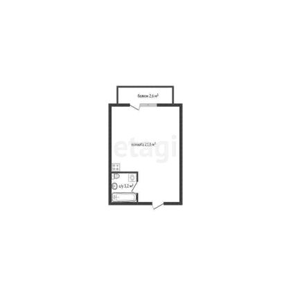 Продажа квартиры-студии 24,8 м², 5/5 этаж