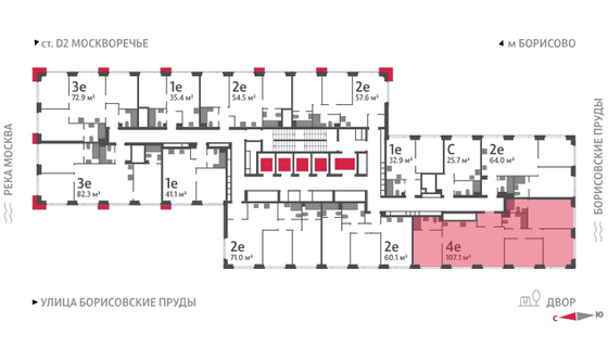 Продажа 4-комнатной квартиры 107,1 м², 31/52 этаж