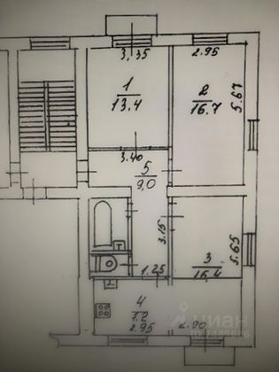Продажа 3-комнатной квартиры 70 м², 3/3 этаж