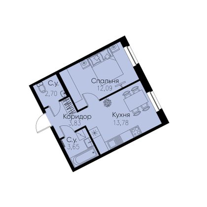 Продажа 1-комнатной квартиры 36 м², 2/11 этаж