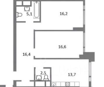 Продажа 2-комнатной квартиры 70 м², 17/52 этаж