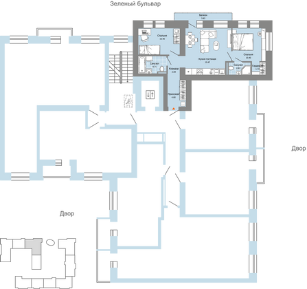 Продажа 3-комнатной квартиры 58 м², 2/8 этаж